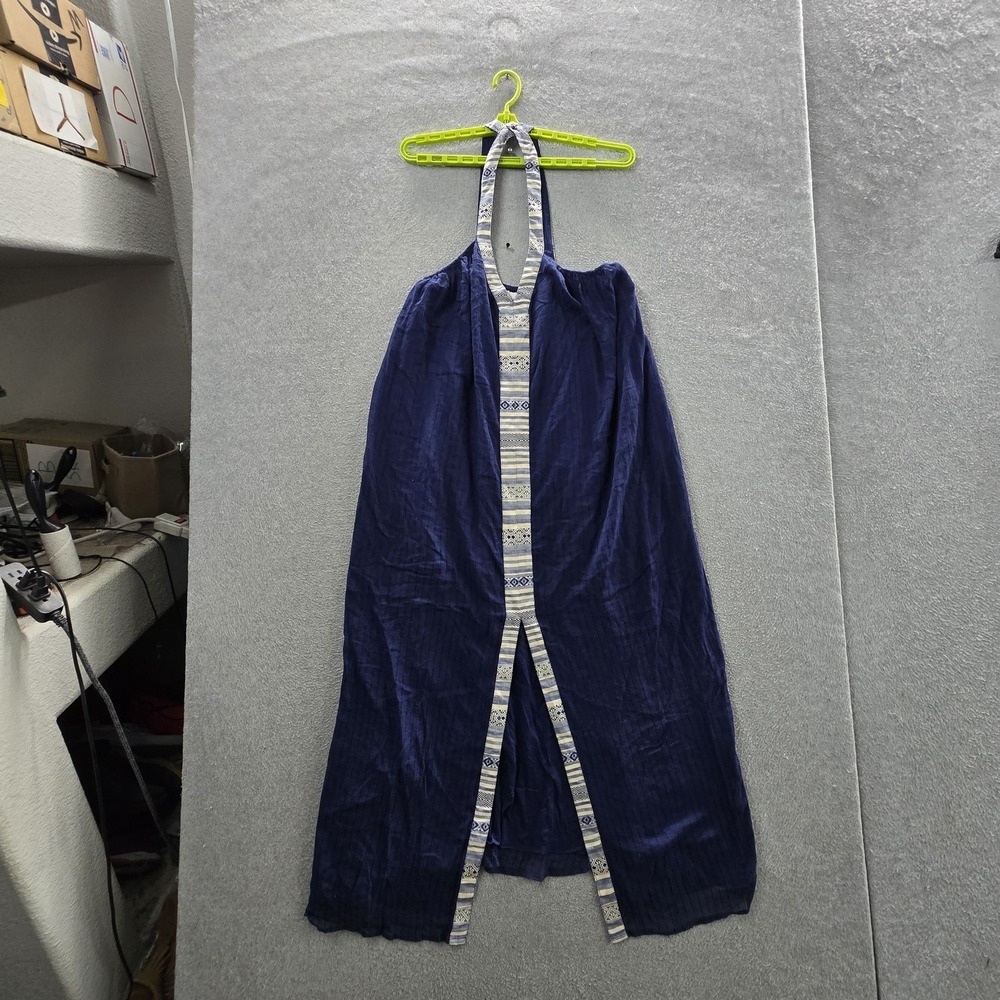 Rip Curl Women‎ Dress XL Navy Blue Gypsy Maxi Sleeveless Coastal Beachy